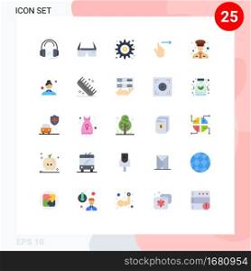Set of 25 Modern UI Icons Symbols Signs for right, finger, glasses, options, generate Editable Vector Design Elements
