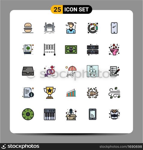 Set of 25 Modern UI Icons Symbols Signs for smart phone, analysis, sydney, sales, analytics Editable Vector Design Elements