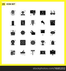 Set of 25 Modern UI Icons Symbols Signs for sun, picture, email, photo, image Editable Vector Design Elements