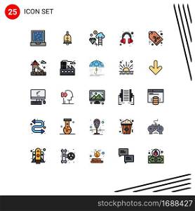 Set of 25 Modern UI Icons Symbols Signs for tag, eco label, cloud, eco, help Editable Vector Design Elements