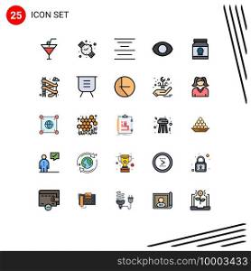 Set of 25 Modern UI Icons Symbols Signs for toxic, poison, text, medical, vision Editable Vector Design Elements