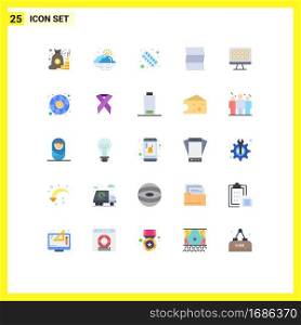 Set of 25 Modern UI Icons Symbols Signs for travel, location, sun, medicine, form Editable Vector Design Elements