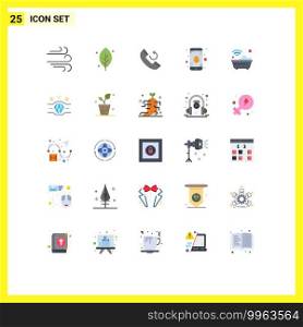 Set of 25 Modern UI Icons Symbols Signs for tub, house, phone, bath, mobile Editable Vector Design Elements