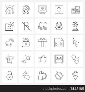 Set of 25 Simple Line Icons of application, up, business, interface, secure Vector Illustration