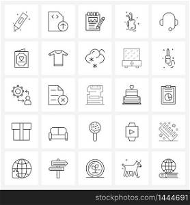 Set of 25 Universal Line Icons of customer, Olympics, copywriting, athletes, sports Vector Illustration