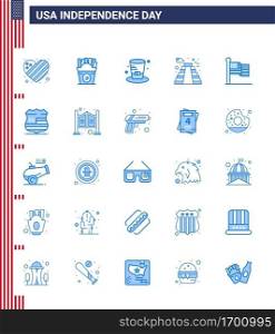 Set of 25 USA Day Icons American Symbols Independence Day Signs for flag; usa; day; landmark; american Editable USA Day Vector Design Elements