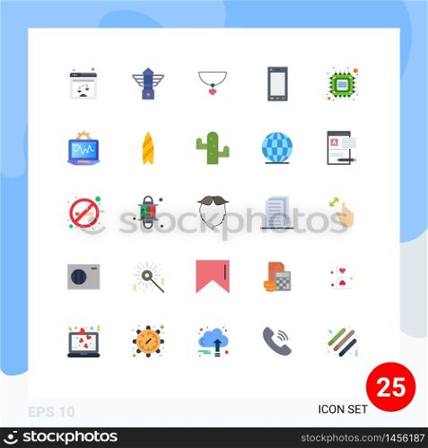 Set of 25 Vector Flat Colors on Grid for computer, tablet, canada, phone, devices Editable Vector Design Elements