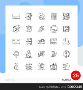 Set of 25 Vector Lines on Grid for business, idea, tick, education, calculator Editable Vector Design Elements