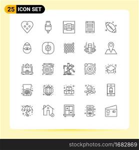 Set of 25 Vector Lines on Grid for canada, smartphone, lightning, online, connection Editable Vector Design Elements