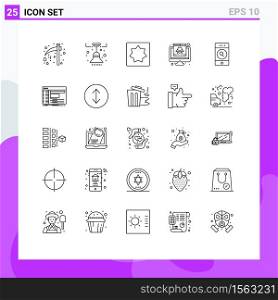Set of 25 Vector Lines on Grid for hacker, cyber, light, crime, puzzle Editable Vector Design Elements