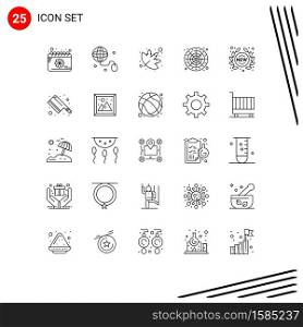 Set of 25 Vector Lines on Grid for sign, new, marijuana, label, game Editable Vector Design Elements