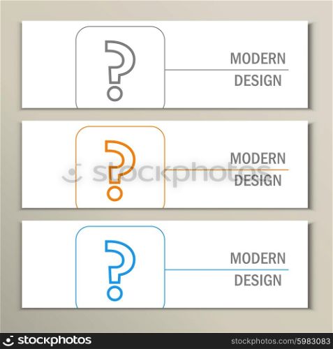 Set of 3 banners with question mark. Set of 3 banners with question mark.