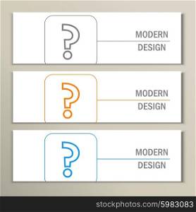 Set of 3 banners with question mark. Set of 3 banners with question mark.