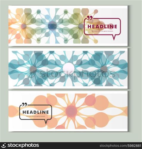 Set of 3 covers with abstract patterns. Set of six covers with abstract patterns.