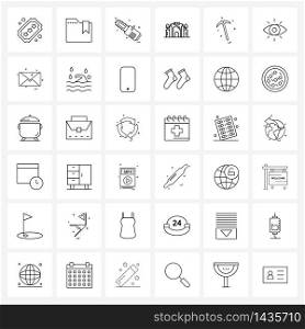 Set of 36 Line Icon Signs and Symbols of park, entertainment, folder, amusement park, hardware Vector Illustration