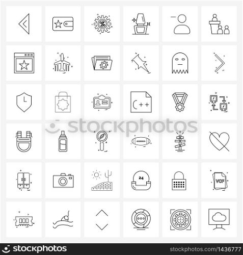 Set of 36 Modern Line Icons of actions, polish, gear, nail, beauty Vector Illustration