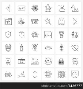 Set of 36 Modern Line Icons of actions, polish, gear, nail, beauty Vector Illustration