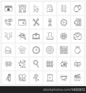 Set of 36 Modern Line Icons of book, book, arrows, security, security Vector Illustration