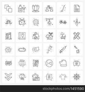 Set of 36 Modern Line Icons of invoice, game, cosmetic, sports, sms Vector Illustration