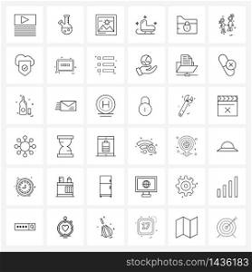 Set of 36 Modern Line Icons of lock, Christmas, photos, winters, cart Vector Illustration