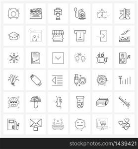 Set of 36 Simple Line Icons for Web and Print such as board, science, deadline, medical, workplace Vector Illustration