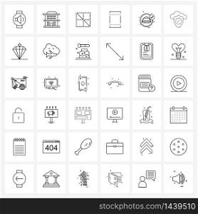 Set of 36 Simple Line Icons for Web and Print such as sports, swimming, border, sign, layout Vector Illustration