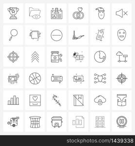 Set of 36 UI Icons and symbols for festival, Santa clause, id, wedding, love Vector Illustration