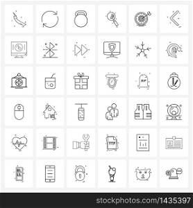Set of 36 Universal Line Icons of focus, ui, refresh, setting, search Vector Illustration
