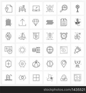 Set of 36 Universal Line Icons of heart beat, search ecg, laptop, networking, web Vector Illustration