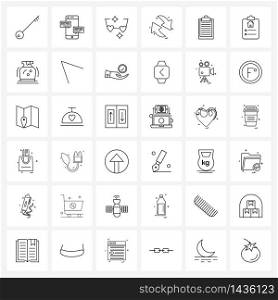 Set of 36 Universal Line Icons of point, direction, mail, arrows, valentine Vector Illustration