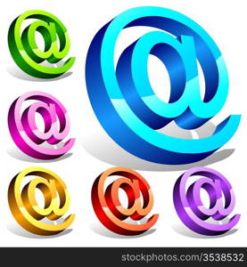 Set of 3d email symbols