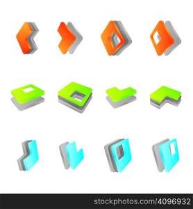 set of 3D icons, vector illustration