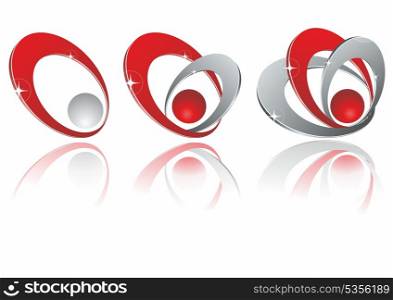 Set of 3d vector icons such logos. . Company symbols