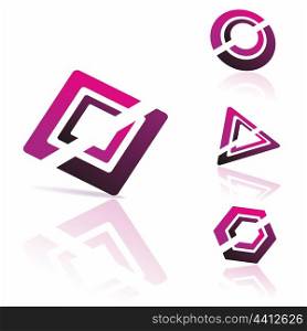 Set of 3d vector icons such logos. . vector icons