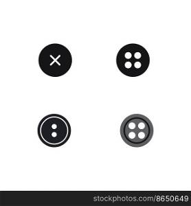 Set of 4 buttons for clothes. Black and white icons of buttons. Vector illustration.. Set of 4 buttons for clothes. Black and white icons of buttons. Vector illustration