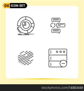 Set of 4 Commercial Filledline Flat Colors pack for analysis, auto, diagram, chatting, factom Editable Vector Design Elements