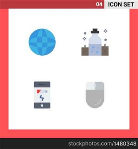 Set of 4 Commercial Flat Icons pack for arrow, phone, healthcare, wellness, cursor Editable Vector Design Elements
