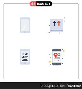 Set of 4 Commercial Flat Icons pack for phone, movie, huawei, ecommerce, music Editable Vector Design Elements