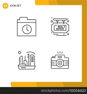 Set of 4 Modern UI Icons Symbols Signs for backup, colony, board, sale, expansion Editable Vector Design Elements