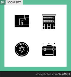 Set of 4 Modern UI Icons Symbols Signs for construction, circle, tool, retail, magic Editable Vector Design Elements