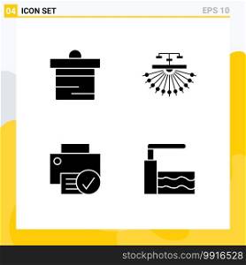 Set of 4 Modern UI Icons Symbols Signs for deposit, computers, money, site, devices Editable Vector Design Elements