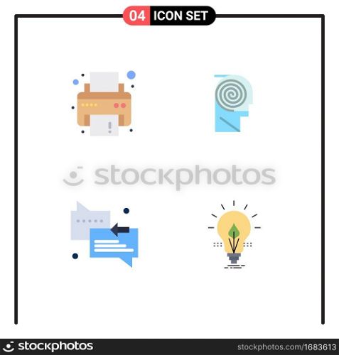 Set of 4 Modern UI Icons Symbols Signs for device, messages, better, learning, arrow Editable Vector Design Elements