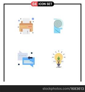 Set of 4 Modern UI Icons Symbols Signs for device, messages, better, learning, arrow Editable Vector Design Elements