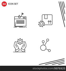 Set of 4 Modern UI Icons Symbols Signs for fraud, business, password, premium product, modern Editable Vector Design Elements