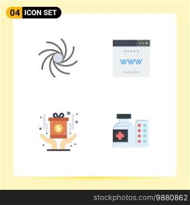 Set of 4 Modern UI Icons Symbols Signs for galaxy, reward, internet, site, medical Editable Vector Design Elements