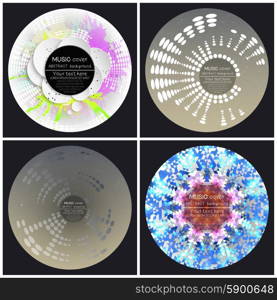Set of 4 music album cover templates. Abstract vector backgrounds. Set of 4 music album cover templates. Abstract vector backgrounds.