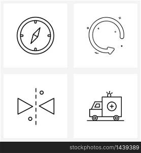 Set of 4 Simple Line Icons of delivery, arrow, navigation, pointer, design Vector Illustration