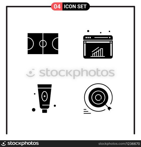 Set of 4 Solid Style Icons for web and mobile. Glyph Symbols for print. Solid Icon Signs Isolated on White Background. 4 Icon Set.. Creative Black Icon vector background