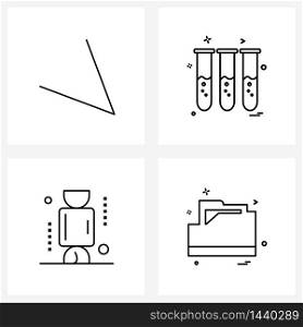 Set of 4 UI Icons and symbols for arrow, store, right, lab, sweet shop Vector Illustration