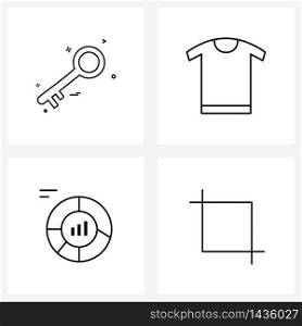 Set of 4 UI Icons and symbols for calculator; growth; shirt; dress; crop Vector Illustration